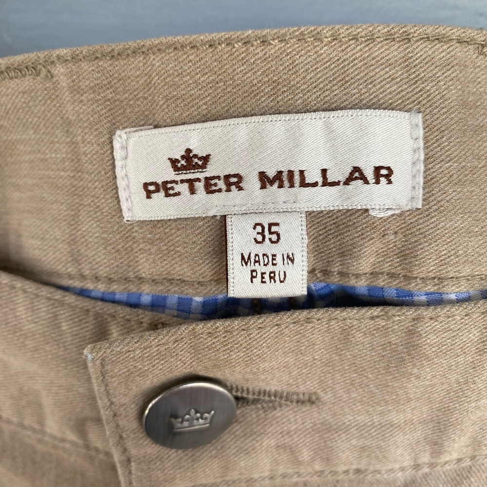 Peter Millar Men's Tan Cotton Pants Sz 35x32 - Picture 2 of 3